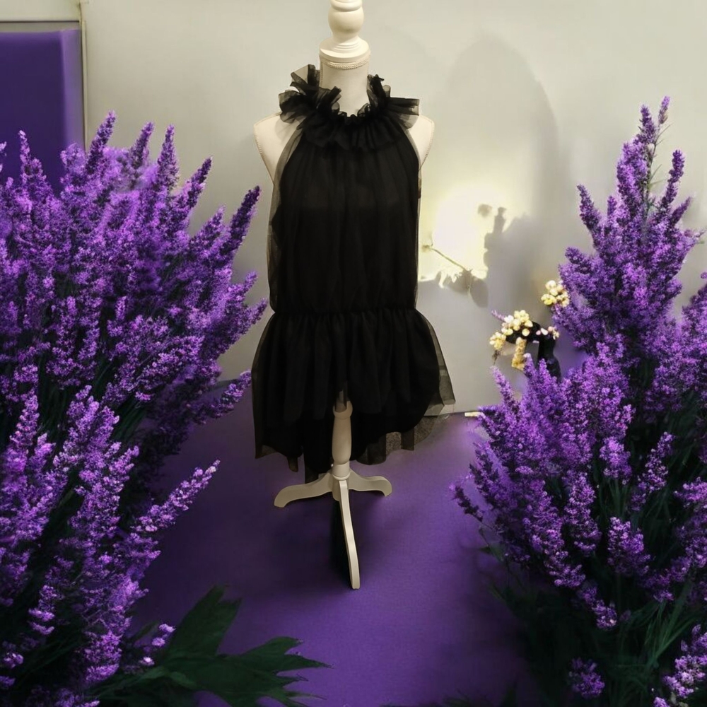 Elegant Black Ruffled Dress